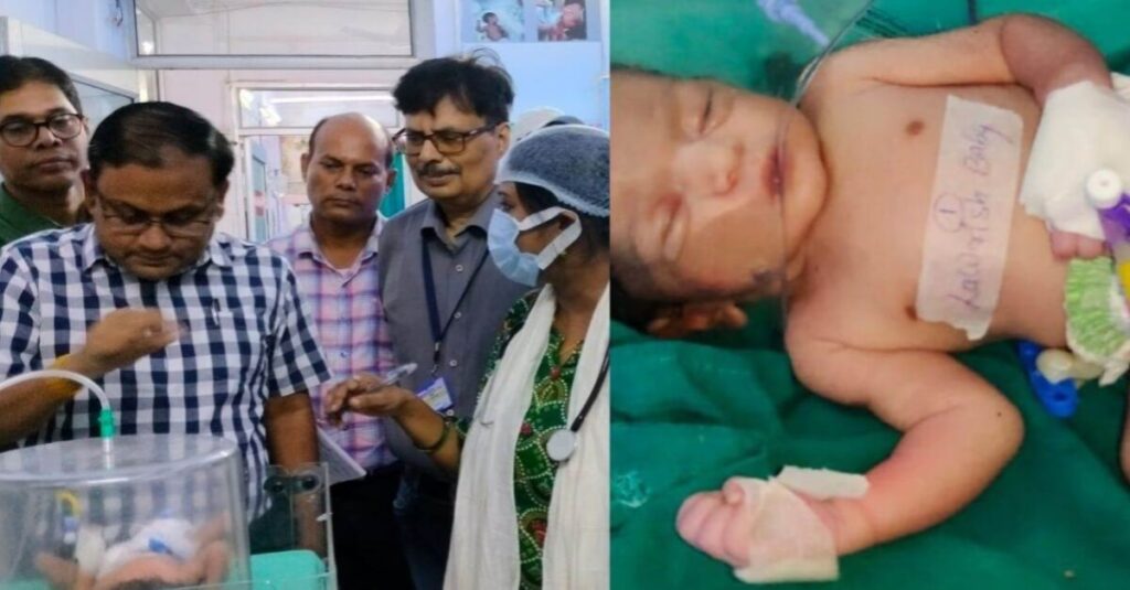 बिहार: कन्या पूजन से पहले नाली में फेंकी मिली थी नवजात बच्ची, भोजपुर डीएम पहुंचे मिलने, नाम रखा 'दुर्गा' 1 20221004 181731