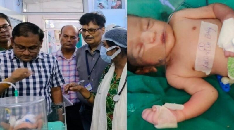 बिहार: कन्या पूजन से पहले नाली में फेंकी मिली थी नवजात बच्ची, भोजपुर डीएम पहुंचे मिलने, नाम रखा 'दुर्गा' 1 20221004 181731