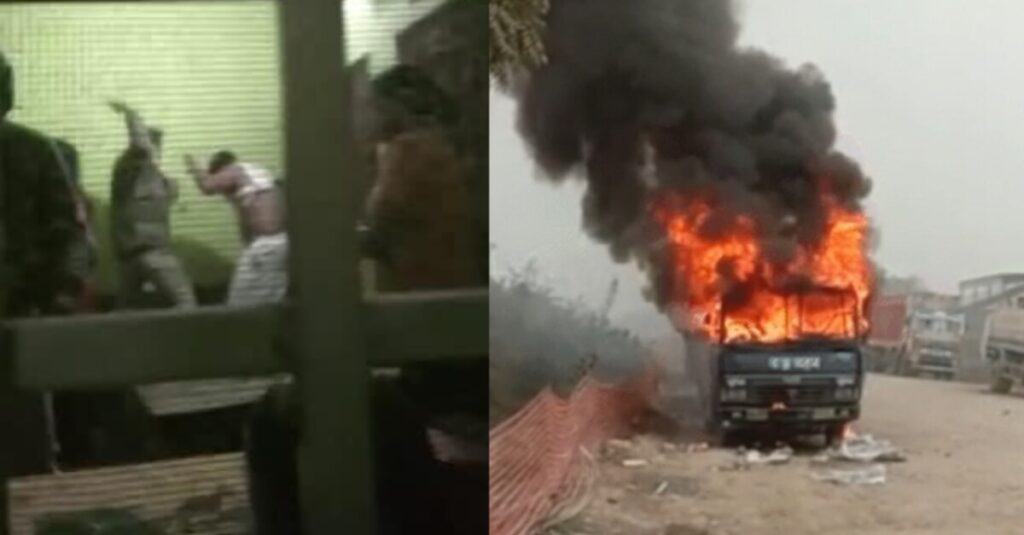 आधी रात को लाठीचार्ज के बाद बिहार के बक्सर जिले में हंगामा : चौसा पावर प्लांट में घुसे किसान, पुलिस की एक गाड़ी में आग लगाई 1 20230111 114038