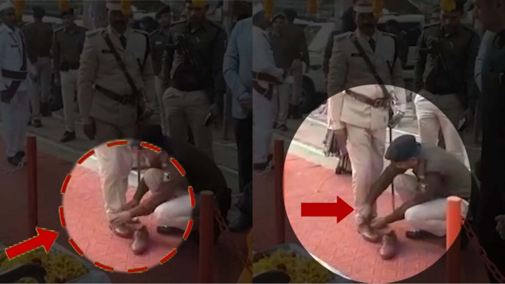 बिहार: जब SP साहब को सिपाही ने दो बार पहनाए जूते और बांधे लेस, जमकर हो रहे हैं ट्रोल 1 Picsart 23 01 28 18 28 46 317