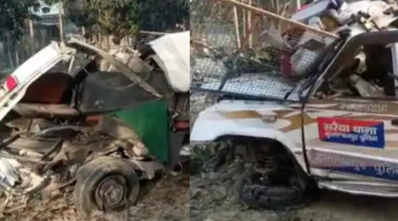 बिहार: ट्रक ने पुलिस वाहन को रौंदा, हवलदार की दर्दनाक मौत- दारोगा की हालत गंभीर; गाड़ी के उड़े परखच्चे 1 20230326 101002