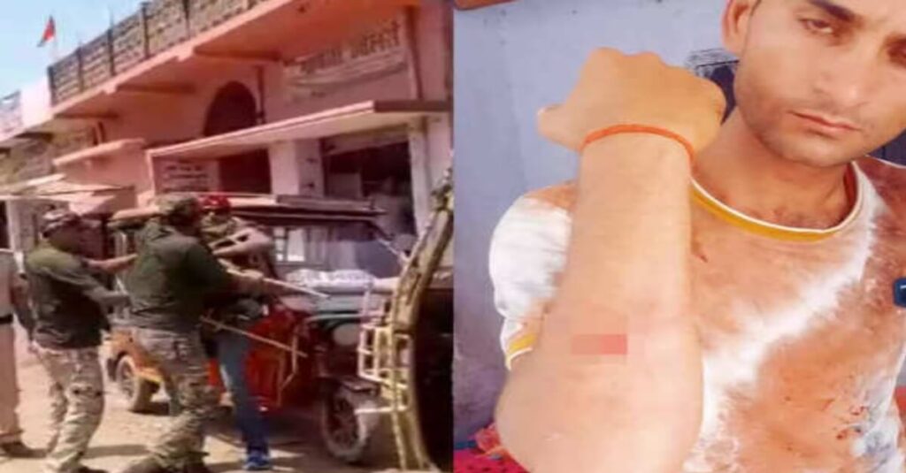 बिहार पुलिस की बर्बरता, सेना के जवान को बीच सड़क पर डंडे से पीटा; वाहन जांच के दौरान हुई थी बहस 1 20230328 145012