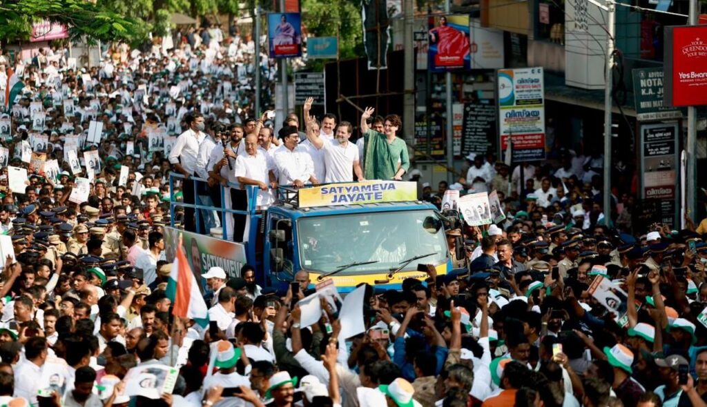 सांसदी जाने के बाद पहली बार वायनाड पहुंचे राहुल गांधी, बोले- चाहे जेल में डाल दो, सवाल तो पूछता रहूंगा 1 20230411 221628 01