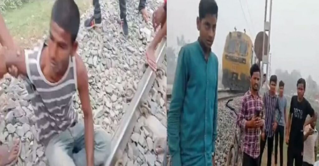 बिहार में शराबी का अजूबा कारनामा: नशे में धुत्त होकर रेल पटरी पर ही सो गया, ड्राइवर ने ऐसे बचायी जान 1 20230420 165200