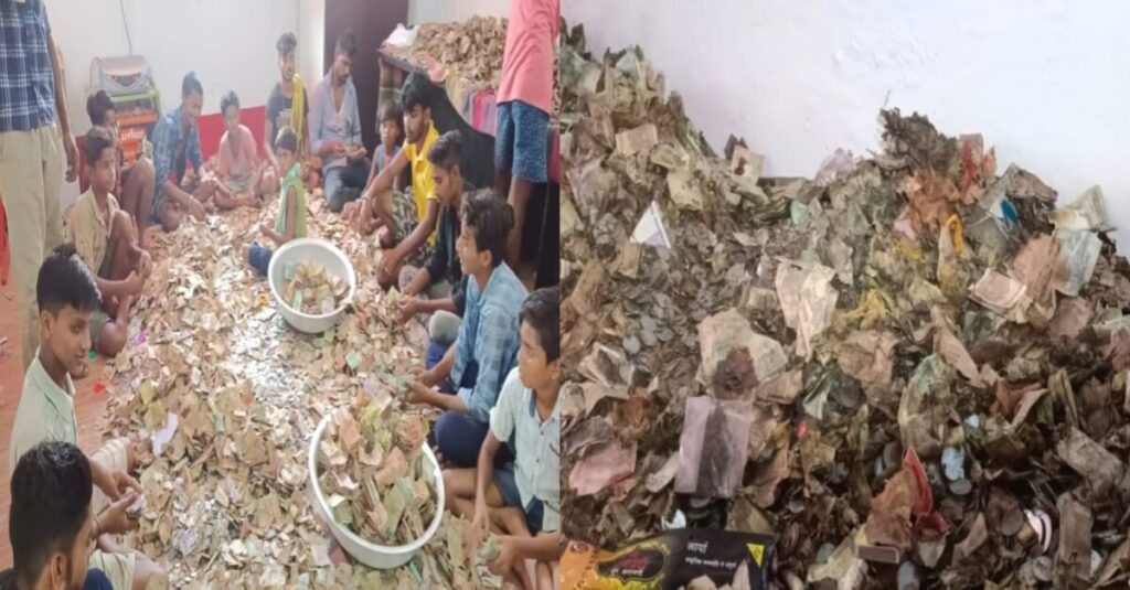 4 साल बाद खुला बिहार के प्रसिद्ध बाबा कारू मंदिर की दानपेटी का ताला, सड़े-गले नोट निकले 1 20230615 084200