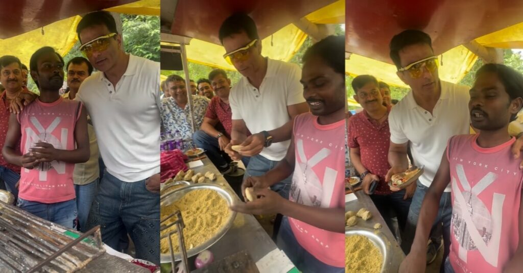 पटना की सड़कों पर लिट्टी चोखा बनाते दिखे सोनू सूद: एक्टर बोले- बगल में मैं भी खोलूंगा दुकान, दुकानदार की तारीफ भी की 1 20230706 210250