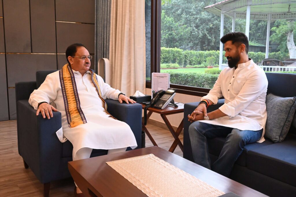 दिल्ली में जेपी नड्डा से मिले चिराग पासवान, हाजीपुर समेत 6 सीटों पर पेश की दावेदारी; क्या करेगी बीजेपी? 1 20230717 195518