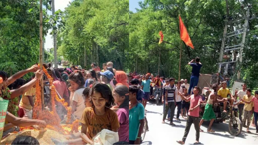 बिहार में छत से गिरकर हुई बंदर की मौत, ग्रामीणों ने निकाली शवयात्रा, किया हनुमान मंदिर बनाने का संकल्प 1 Picsart 23 07 24 08 39 11 542