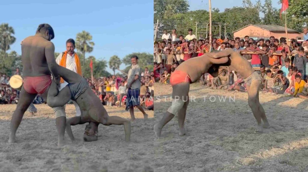 ताजपुर में दंगल प्रतियोगिता का आयोजन, पहलवानों के दांव-पेच पर रोमांचित हुए दर्शक 1 GridArt 20230920 084440021 01