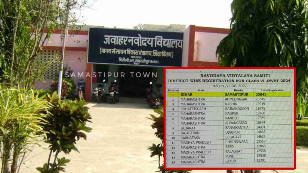 नवोदय विद्यालय छठी कक्षा में चयन प्रवेश परीक्षा का रजिस्ट्रेशन कराने में समस्तीपुर जिला देश भर में किया टॉप 1 Picsart 23 09 01 12 20 46 897 01