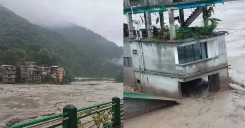 सिक्किम में बादल फटने के कारण भारी तबाही, बाढ़ में सेना के 23 जवान लापता; सर्च ऑपरेशन जारी 1 20231004 124509
