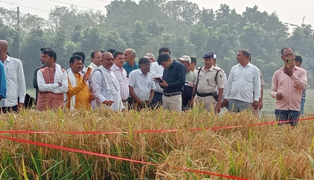 समस्तीपुर के डीएम ने रघुनाथपुर बेला में अगहनी धान फसल कटनी प्रयोग का किया निरीक्षण 1 IMG 20231109 WA0053 01