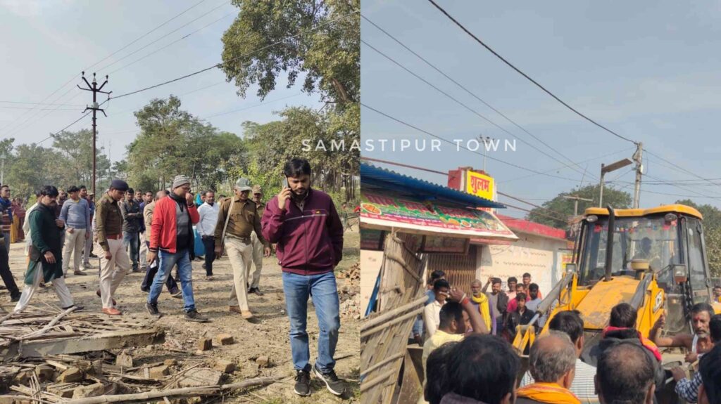 विद्यापतिधाम रेलवे की जमीन पर वर्षों से कब्जा जमाएं अतिक्रमणकारियों पर चला बुलडोजर, सैकड़ों आशियाने हुए ध्वस्त 1 InCollage 20231220 204507759 01