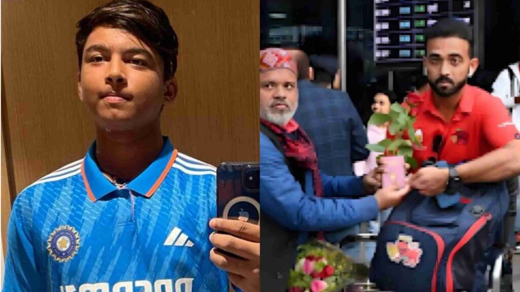 रणजी ट्राॅफी खेलने मुंबई के कप्तान अजिंक्य रहाणे टीम के साथ पहुंचे पटना, बिहार की टीम में समस्तीपुर के वैभव सूर्यवंशी भी... 1 InCollage 20240103 224456906