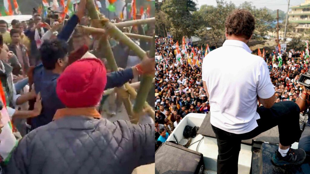 भारत जोड़ो न्याय यात्रा में भारी बवाल: पुलिस से भिड़े कांग्रेसी, राहुल गांधी पर केस दर्ज करने का सीएम ने दिया आदेश 1 InCollage 20240123 151250247