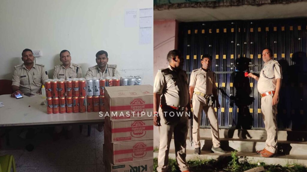 जितवारपुर ढाला के पास स्थित रेस्टोरेंट से भारी मात्रा में अवैध केन बियर बरामद, रेस्टोरेंट को किया गया सील 1 InCollage 20240411 215527948 01