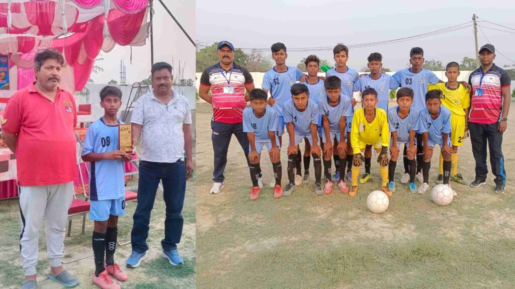 सिवान में चल रहे अंडर-13 बालक फुटबॉल चैंपियनशिप में समस्तीपुर के आकाश का शानदार प्रदर्शन 1 InCollage 20240418 075732591
