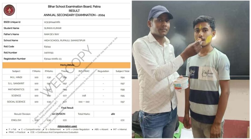 सरायरंजन के सुमन ने मैट्रिक की परीक्षा में राज्य भर में लाया सातवां स्थान, बनना चाहता है इंजीनियर 1 Picsart 24 04 01 08 16 32 922