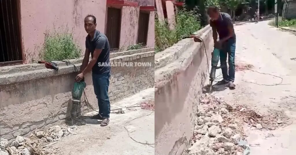 खानपुर में नवनिर्मित पीसीसी सड़क को तोड़ रहा युवक, वीडियो वायरल लेकिन नहीं हो रही कोई कार्रवाई 1 IMG 20240613 WA0040