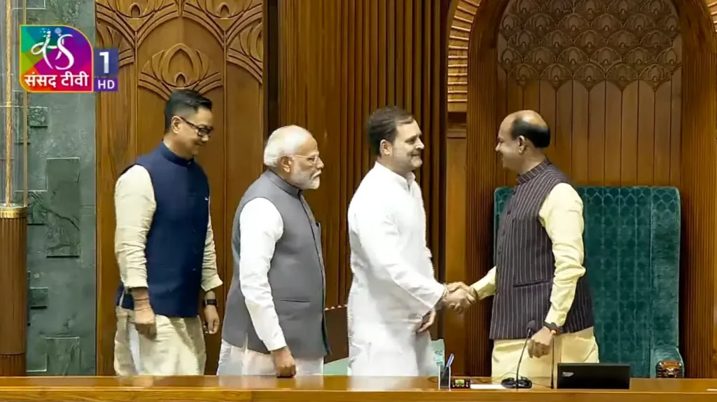 ध्वनि मत से ही जीत गए ओम बिरला, लगातार दूसरी बार बने लोकसभा स्पीकर, PM मोदी-राहुल गांधी ने कुर्सी पर बैठाया 1 Screenshot 20240626 113217