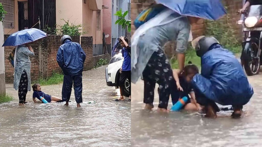 तेज बारिश के बीच समस्तीपुर में टूटे स्लैब से नाले में गिरी स्कूली बच्ची, लोगों ने दौड़कर डूबने से बचाया 1 InCollage 20240705 175113418