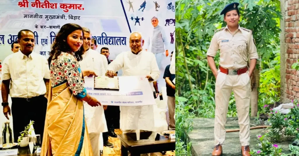 'मेडल' लाकर दारोगा बनीं श्वेता शाही ने खेल से गढ़ी तकदीर, 25 लाख का चेक देकर सीएम नीतीश ने किया सम्मानित 1 20240901 185033