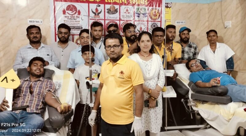 ब्लड फोर्स टीम एवं वत्स सेवा समिति के तत्वावधान में आयोजित शिविर में युवाओं ने उत्साह से किया रक्तदान 1 IMG 20240923 WA0005