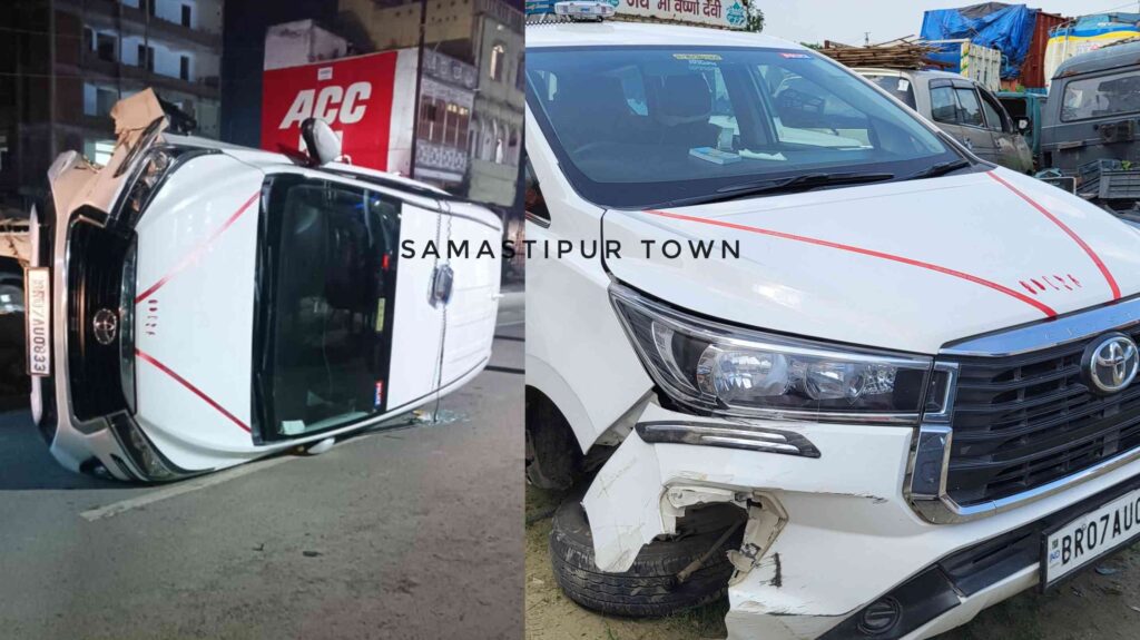 समस्तीपुर में POLICE लिखी लाल बत्ती लगी गाड़ी पलटने के मामले में चालक के शराब पीने की हुई पुष्टि, गिरफ्तार; अन्य फरार 1 InCollage 20240919 070722002