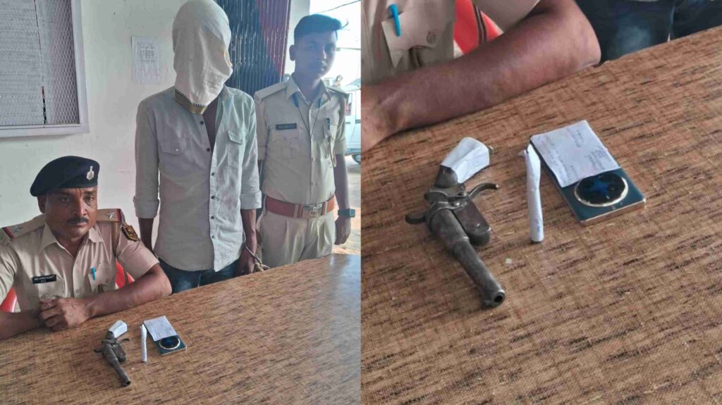 गुप्त सूचना के आधार पर समस्तीपुर पुलिस ने लू'टकांड के आरोपी को देसी कट्टा व कारतूस के साथ दबोचा 1 InCollage 20240919 230149744