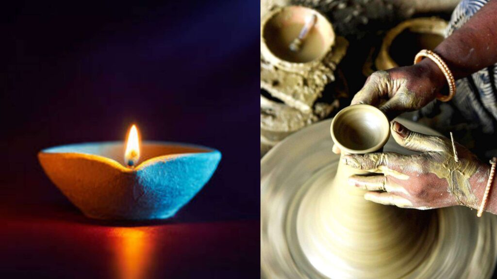 समस्तीपुर: शहर से लेकर गांवों तक बढ़ी मिट्टी के दीये की मांग, कुम्हारों ने बढ़ाई चाक की रफ्तार 1 InCollage 20241019 191517510