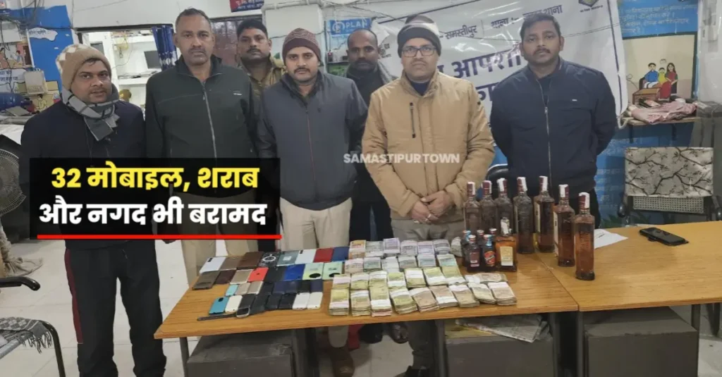 32 मोबाइल, एक लाख 46 हजार नगद व सात लीटर शराब समेत एक कारोबारी गिरफ्तार, दूसरा फरार 1 20250110 194924