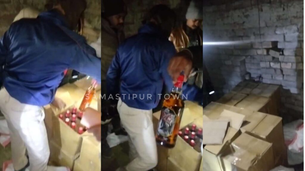 पटोरी में बंद पड़े मकान से 24 कार्टून अंग्रेजी शराब बरामद, एक कारोबारी गिरफ्तार 1 InCollage 20250103 203650207