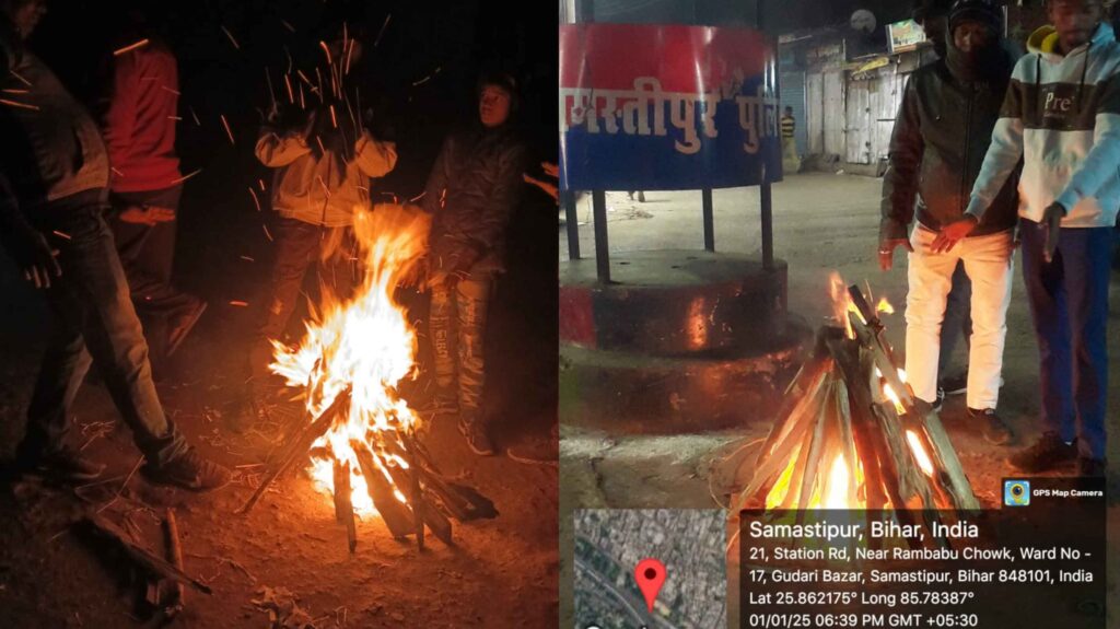 कड़ाके की ठंड व शीतलहर को देखते हुए शहर में 18 स्थलों पर समस्तीपुर नगर निगम ने जलवाया अलाव 1 InCollage 20250108 083107947