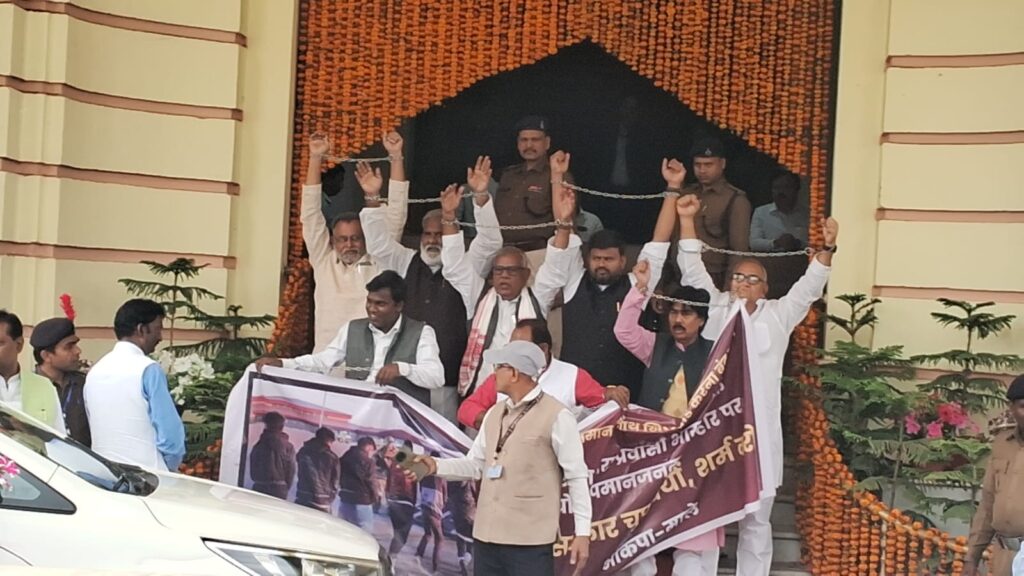 बिहार विधानमंडल का बजट सत्र शुरू, हथकड़ी लगा पहुंचे माले विधायक 1 20250228 113343