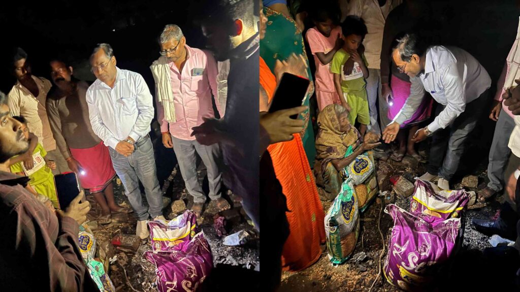 डॉ. मनोज ने मोरदिवा गांव में आग से तबाह परिवार को दी सहायता 1 InCollage 20250402 223143357