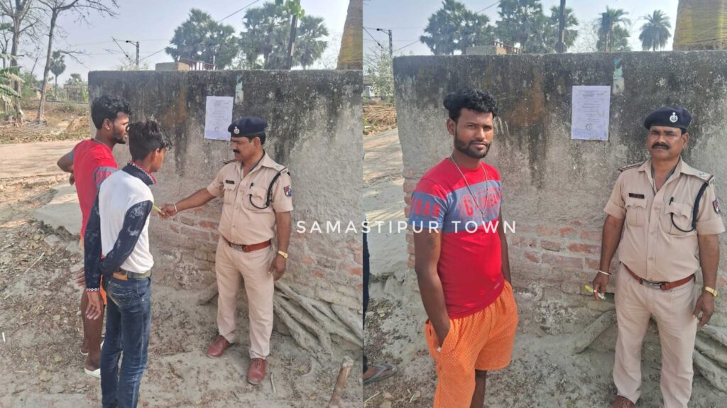 मालगाड़ी से चावल चोरी करने के जुर्म में फरार चल रहे आरोपी के घर समस्तीपुर RPF ने डुग्गी बजाकर चस्पाया इश्तेहार 1 InCollage 20250409 200604024