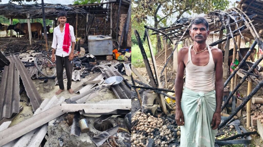 विभूतिपुर में आग की चपेट में आने से तीन घर जलकर राख, इलाज के लिए रखे पैसा भी जलकर हो गए स्वाहा 1 InCollage 20250530 100454410