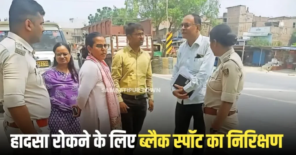NH-28 पर साइन बोर्ड के साथ ब्रेकर के लिए स्पॉट चिह्नित, हादसा रोकने के लिए अधिकारी ने ब्लैक स्पॉट का किया निरीक्षण 1 20250611 092338