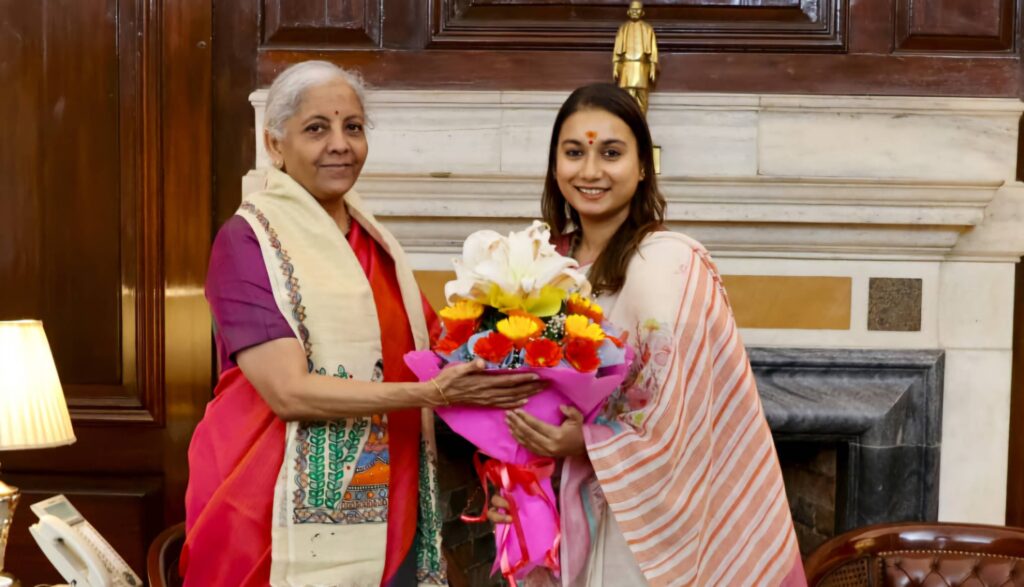 समस्तीपुर की सांसद शाम्भवी चौधरी ने वित्त मंत्री निर्मला सीतारमण से की मुलाकात 1 IMG 20250909 WA0133