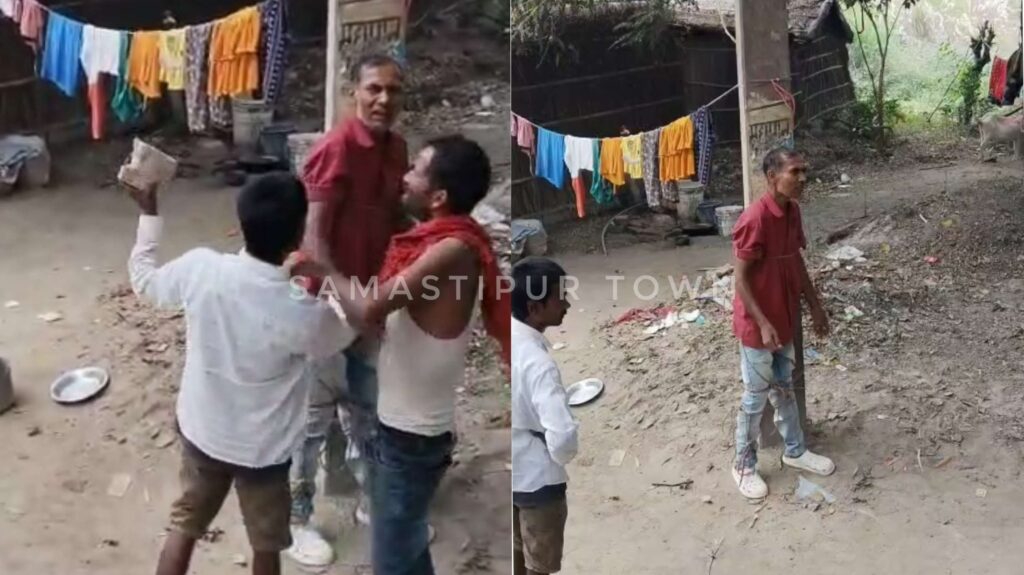 समस्तीपुर में मोबाइल चोरी के आरोप में युवक को बिजली के पोल से बांधकर पीटने का वीडियो वायरल 1 InCollage 20251029 233911805