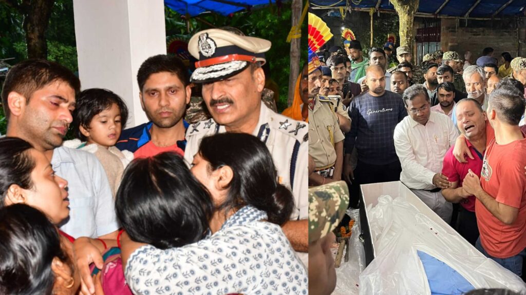 समस्तीपुर के शहीद जवान कौशल मिश्र के अंतिम दर्शन को उमड़ी भीड़, सिमरिया घाट पर अंतिम संस्कार 1 InCollage 20251031 163302277