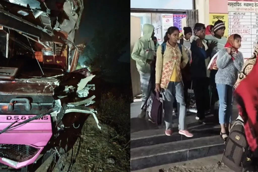 बिहार में आधी रात टीचरों और छात्रों से भरी बस हादसे का हुई शिकार, 2 शिक्षकों की मौत, 11 बच्चे जख्मी 1 sasaram road accident