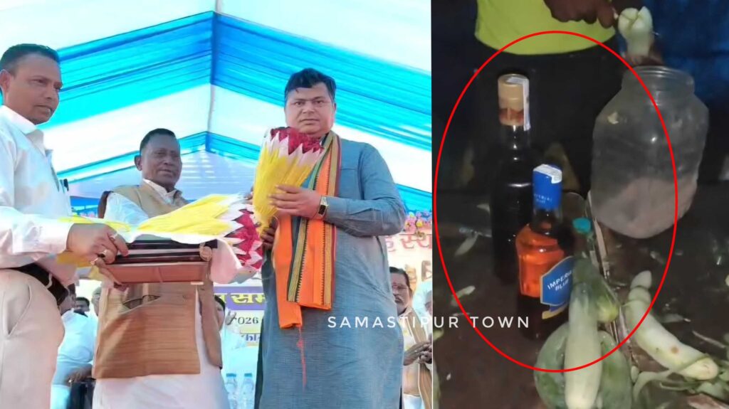 समस्तीपुर में राजकीय मेले के दौरान रात के समय खुलेआम टेबल पर रखकर शराब बेचने का वीडियो वायरल, दिन में केंद्रीय मंत्री व DM समेत अन्य ने किया था उद्घाटन 1 Picsart 26 03 27 22 46 08 852