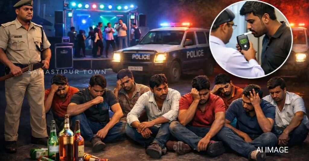 समस्तीपुर के दादपुर में जन्मदिन पार्टी के दौरान शराब पीकर देर रात बीच सड़क पर DJ की तेज आवाज पर हंगामा कर रहे 9 धराये 1 IMG 20260408 WA0109