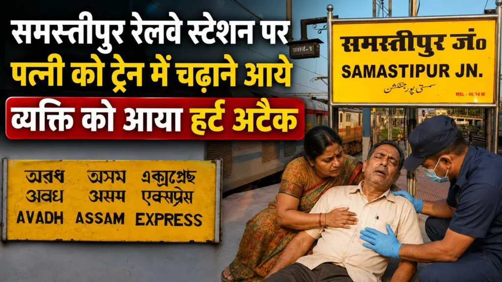 समस्तीपुर रेलवे स्टेशन पर पत्नी को ट्रेन में चढ़ाने आये व्यक्ति को आया हर्ट अटैक 1 file 00000000655c71fab83c17f5731c041a