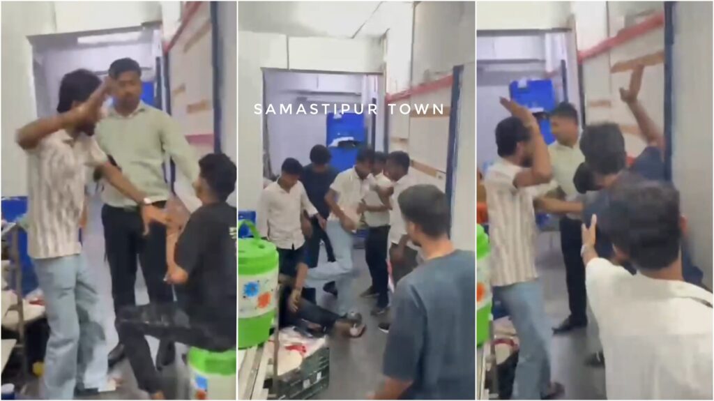 समस्तीपुर शहर के मगरदही घाट स्थित माॅल में युवक की पिटाई का वीडियो वायरल, चोरी के आरोप में कर्मियों ने पीटा 1 InCollage 20260617 202429152