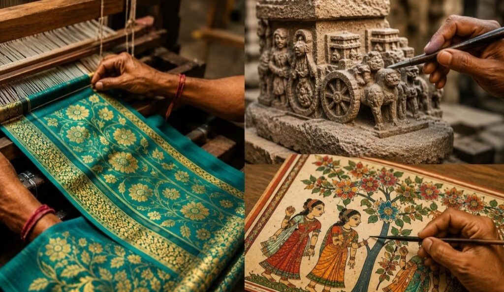 बिहार की तीन पारंपरिक कलाओं को मिला GI टैग, दुनिया में बढ़ेगा बावन बूटी, पत्थरकट्टी और पीढ़िया पेंटिंग का मान 1 bihar gi tag products