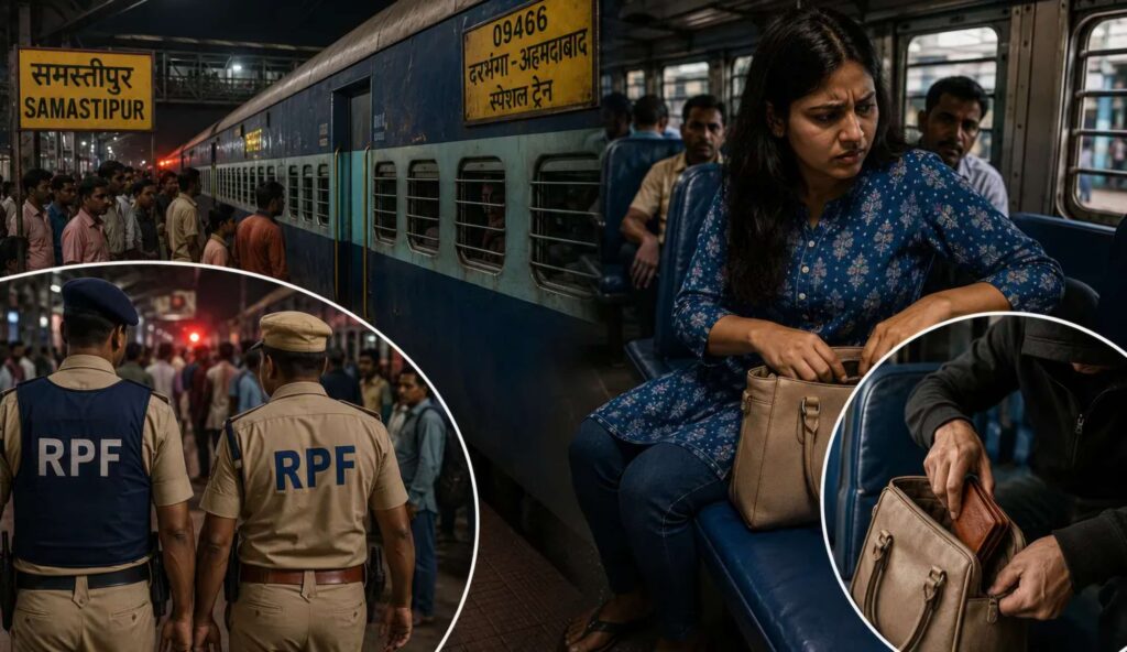 सामान चोरी होने पर महिला ने रुकवाई स्पेशल ट्रेन, एक घंटे तक रूकी रही ट्रेन; लगातार चोरी व छिनतई की घटनाओं के बावजूद कारवाई नहीं कर रही GRP 1 ChatGPT Image Jul 6 2026 08 14 29 PM 1