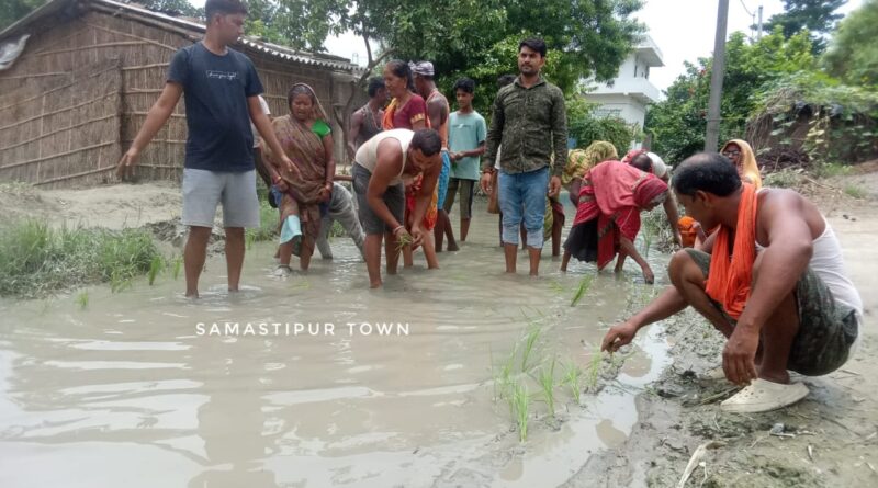 10 वर्षों से बदहाल सड़क पर फूटा ग्रामीणों का गुस्सा, जलजमाव में धान की रोपाई कर जताया विरोध 1 c8f34ed0 5a0c 45f6 bd0d 64a545cba5ae