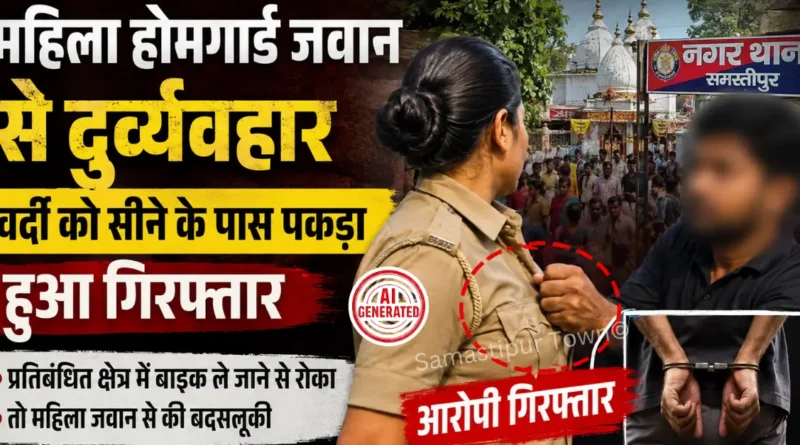 समस्तीपुर थानेश्वर मंदिर के पास ड्यूटी पर तैनात महिला होमगार्ड जवान से दुर्व्यवहार, वर्दी को सीने के पास पकड़ा; हुआ गिरफ्तार 1 news 20260817 185702 0000